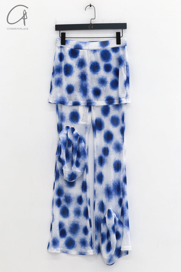 CONSTANÇA ENTRUDO Circle print mesh trousers CE-SS24_TRO04-LB blue and white